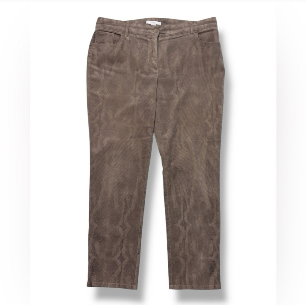 Chico’s Brown Python Print Corduroy Pants Size 2.… - image 2
